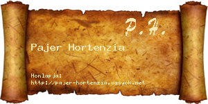 Pajer Hortenzia névjegykártya